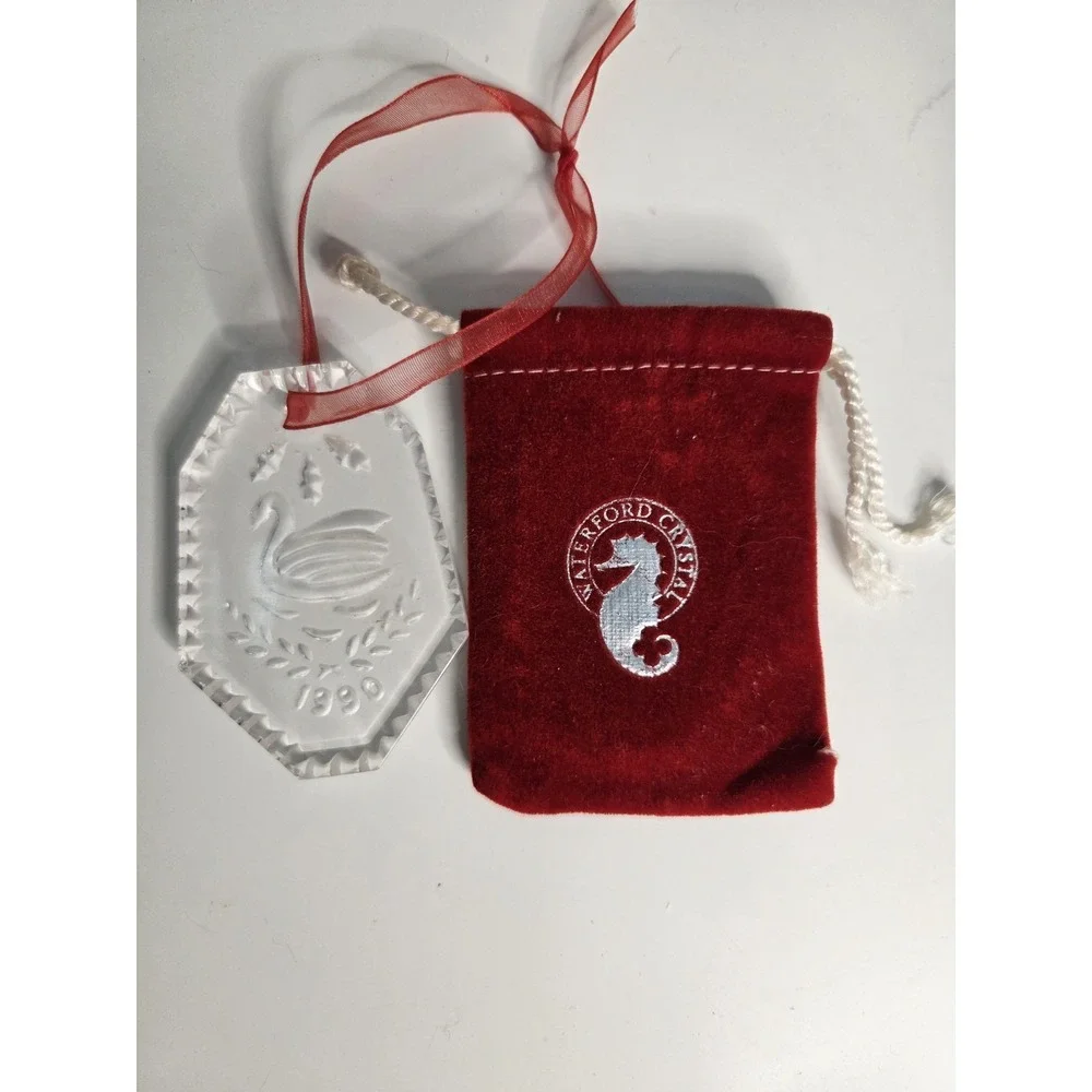 Waterford Crystal 1990 Seven Swans Swimming Ornament 12 Days of Christmas